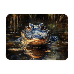 Imán El lagarto lindo en la Florida Everglades flexible