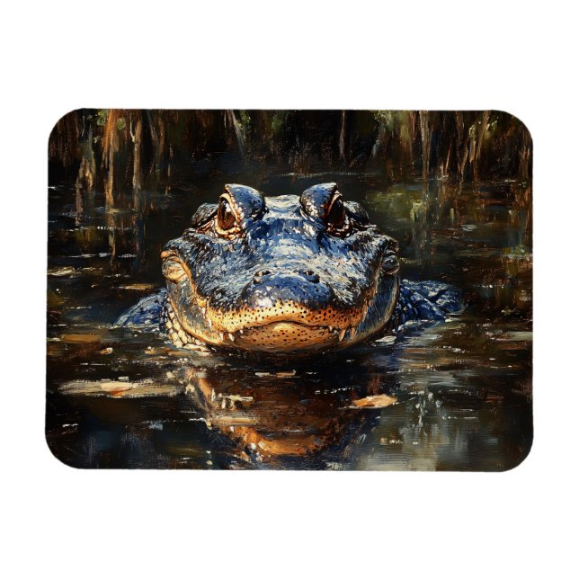 Imán El lagarto lindo en la Florida Everglades flexible (Horizontal)