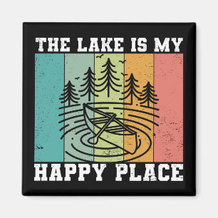 Imán El lago es mi lugar feliz en el lago Vintage
