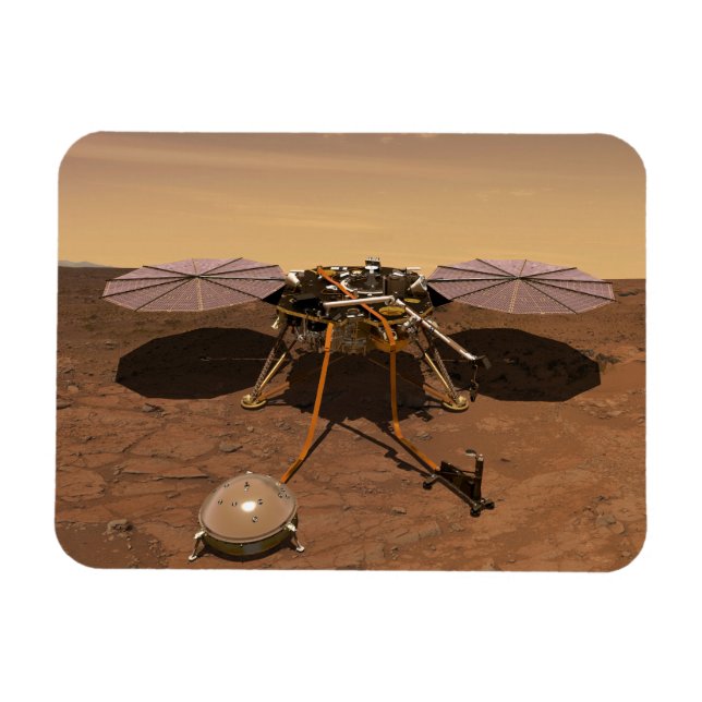 Imán El Lander Insight Opera En La Superficie De Marte. (Horizontal)