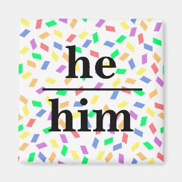 Imán Él le dijo pronombre de arco iris pastel