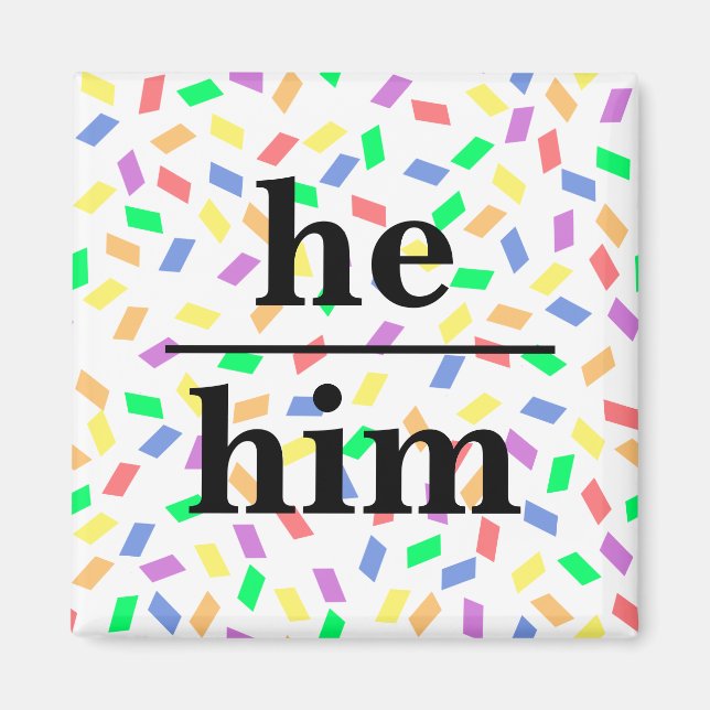 Imán Él le dijo pronombre de arco iris pastel (Frente)