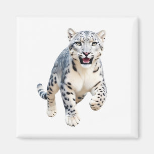 Imán El Leopardo De La Nieve Feliz Diversión Jugadora S
