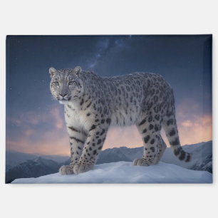 Imán El leopardo de las nieves animal majestuoso salvaj