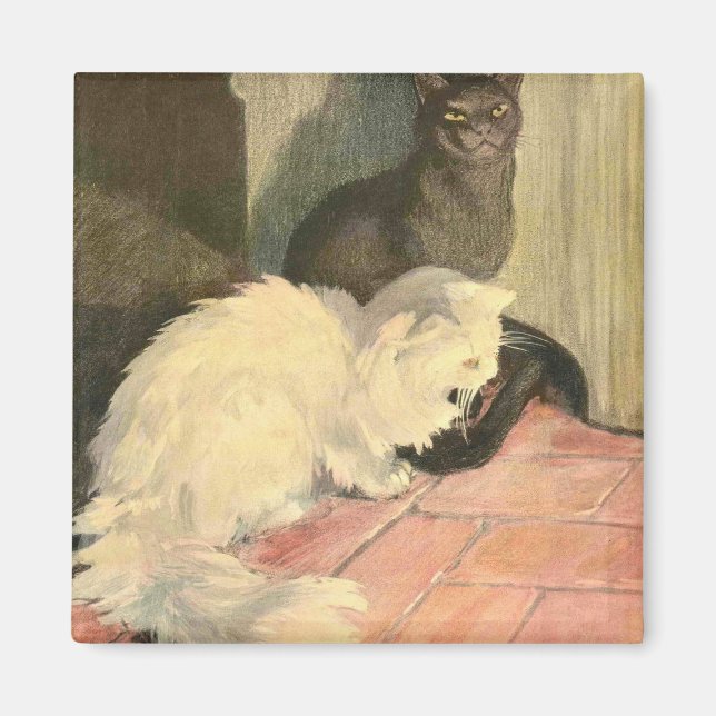 Imán El libro del gato: bola de nieve y embutido (Frente)