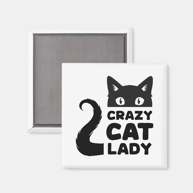 Imán El loco Gato Lady Magnet (Anverso/Reverso)