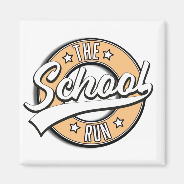 Imán El logo retro de The School Run (Frente)