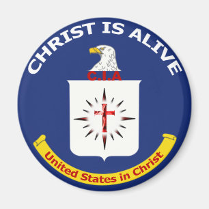 Imán El logotipo Cia "Cristo está vivo "