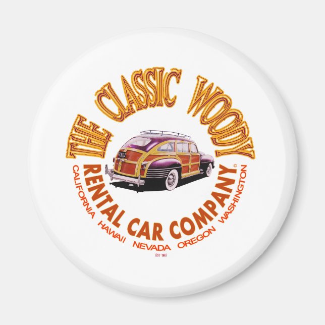 Imán El logotipo clásico de Woody Rental Car Company Ve (Frente)