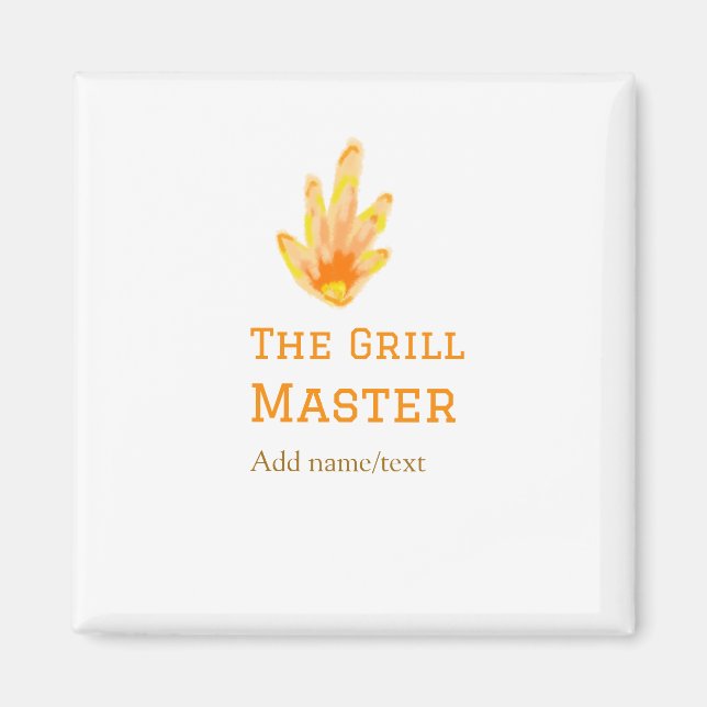 Imán El maestro de la parrilla agrega el nombre de la c (Frente)