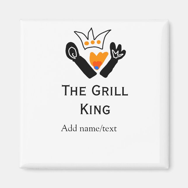 Imán El maestro de la parrilla agregue el nombre de la  (Frente)