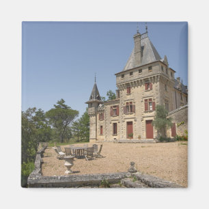 Imán El magnífico Chateau de Pressac y jardín