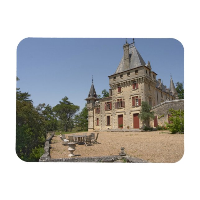 Imán El magnífico Chateau de Pressac y jardín (Horizontal)
