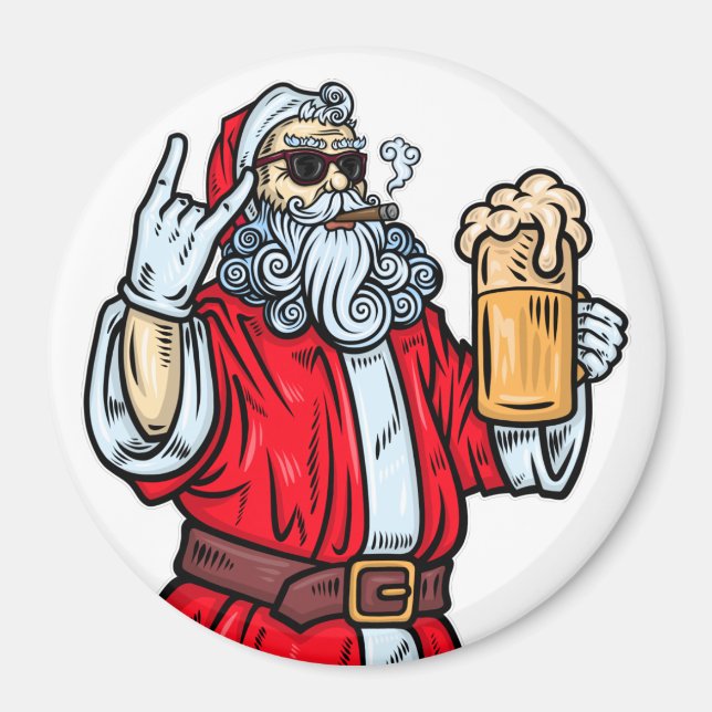 Imán El mal Papá Noel, el rock, la cerveza y el cigarro (Frente)