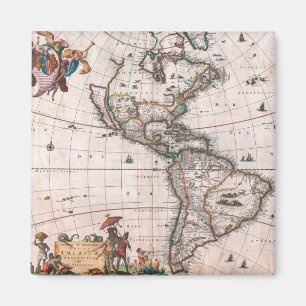 Imán El mapa de Visscher del Nuevo Mundo
