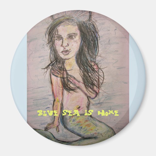 Imán El mar azul de la sirena es hogar (Frente)