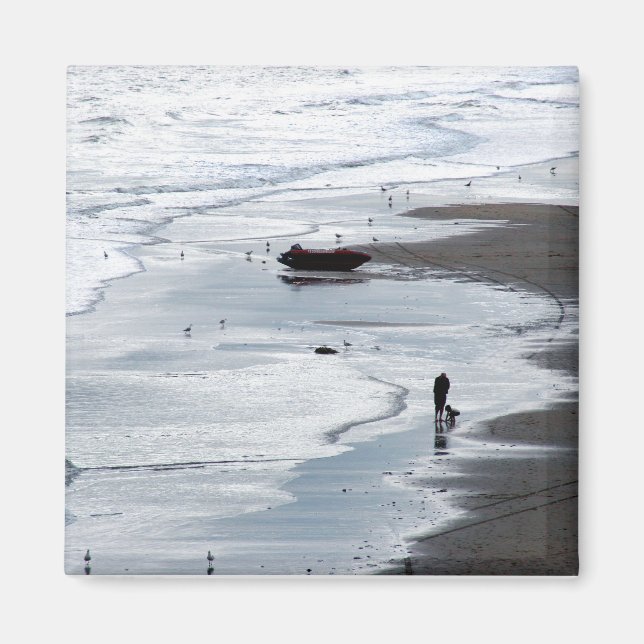 Imán El mar llega a la orilla al atardecer (Frente)