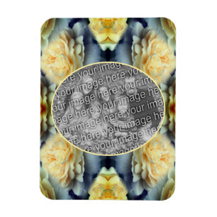 Imán El marco de las lluvias de rosa amarilla crea tu p