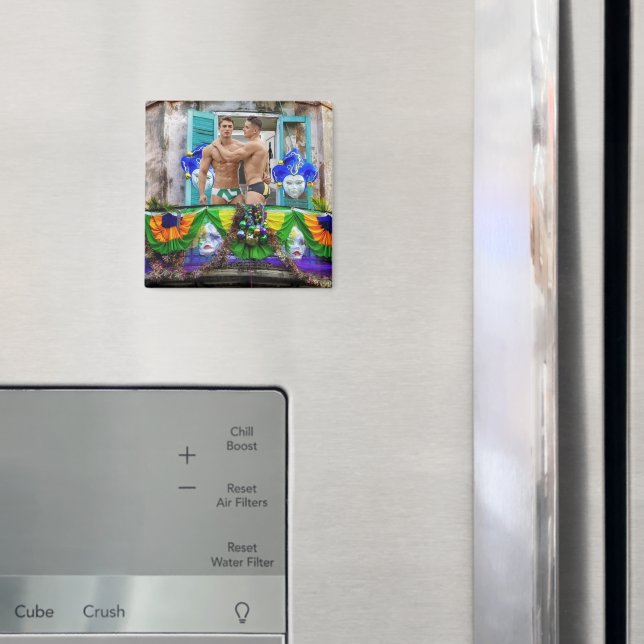 Imán El Mardi Gras de SlipperyJoe enmascara abalorios d (In situ (nevera))