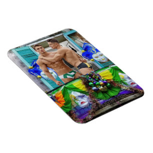 Imán El Mardi Gras de SlipperyJoe enmascara abalorios d