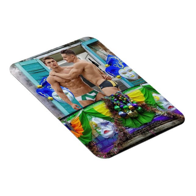 Imán El Mardi Gras de SlipperyJoe enmascara abalorios d (Lado Derecho)