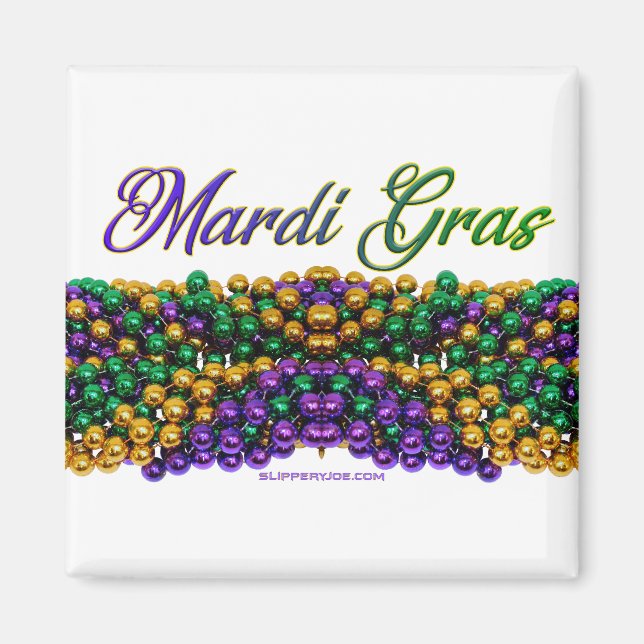 Imán El Mardi Gras de SlipperyJoe's Bead Necklaces púrp (Frente)