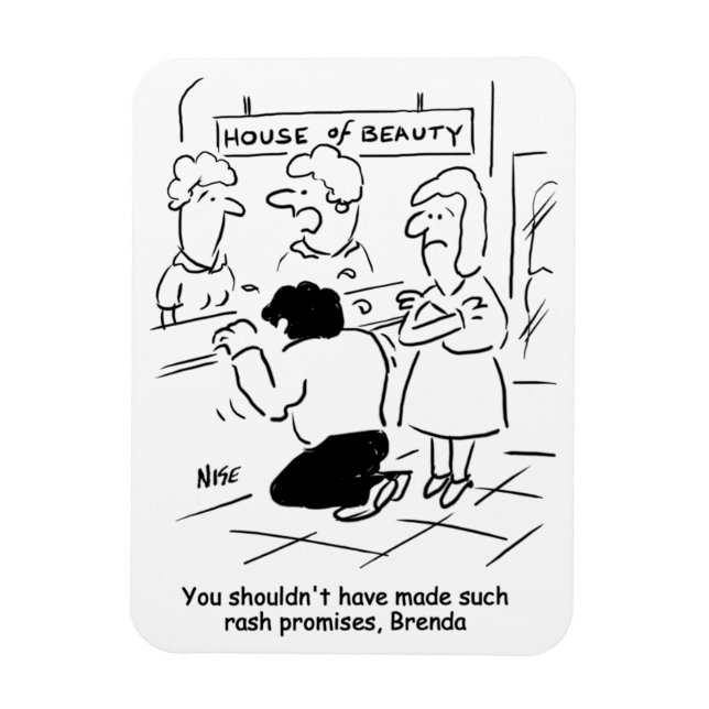 Imán El marido decepcionado en el Salón de Belleza. Div (Vertical)