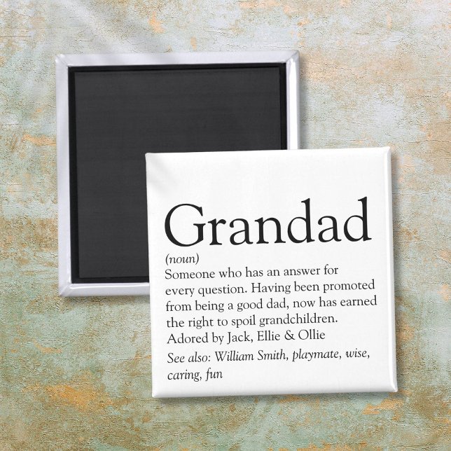 Imán El mejor abuelo del mundo, el abuelo, la definició (Worlds Best Ever Grandpa, Grandad, Papa Definition Magnet)