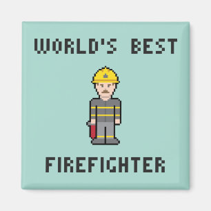 Imán El mejor bombero del mundo de Pixel
