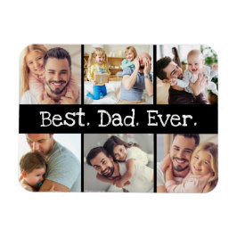 Imán El mejor Collage de fotos de papá en blanco y negr
