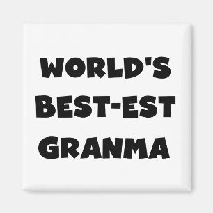 Imán El Mejor-est Granma del mundo blanco y negro