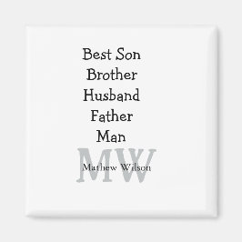 Imán El mejor hombre hijo marido papá cita el texto del