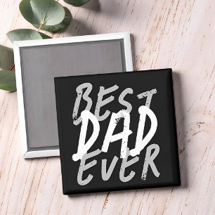 Imán El Mejor Papá del Mundo Moderno Grunge Negro y Gri
