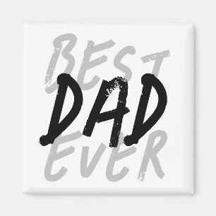 Imán El mejor papá moderno negro y gris Grunge