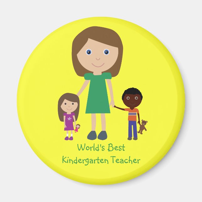 Imán El mejor Personalizado del mundo en guardería (Frente)