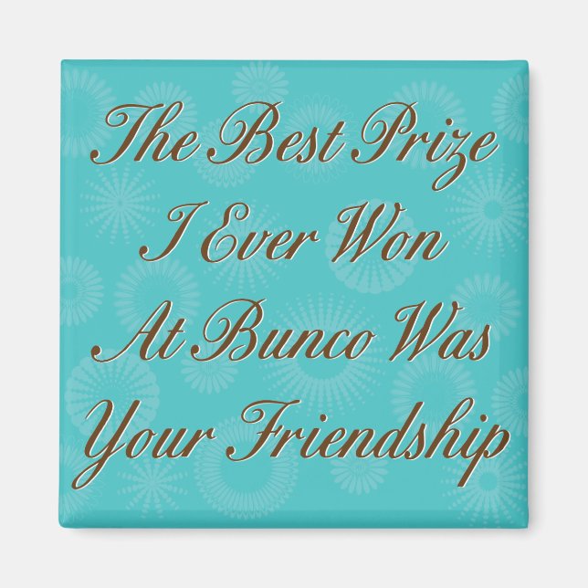 Imán el mejor premio que jamás gané en Bunco (Frente)