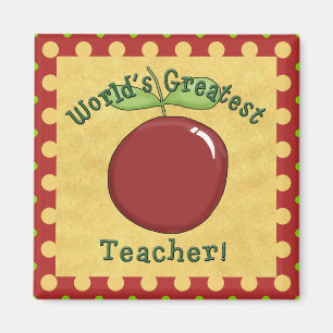 Imán El mejor profesor del mundo: Manzana roja y puntos