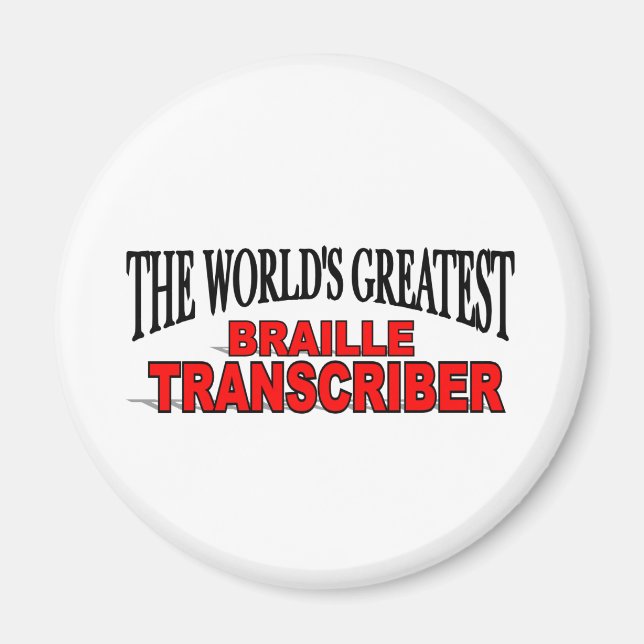 Imán El mejor transcritor de Braille del mundo (Frente)