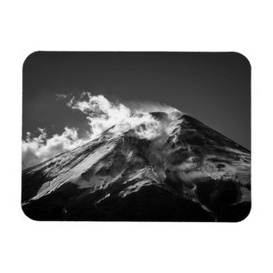 Imán El monte Fuji en blanco y negro