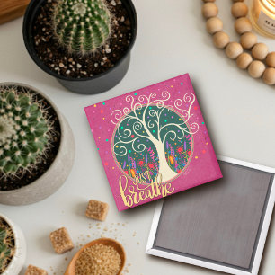 Imán El morado del árbol del bonito acaba de respirar l