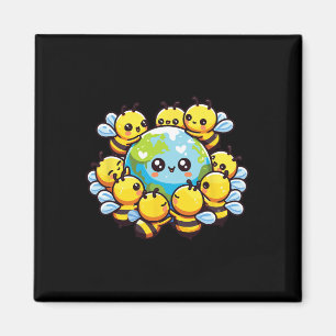 Imán El mundo de la Tierra Bee Kawaii Beis