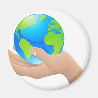 Imán El mundo en el concepto de tu mano