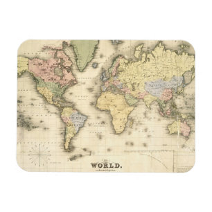 Imán El mundo en la proyección de Mercator el 1840