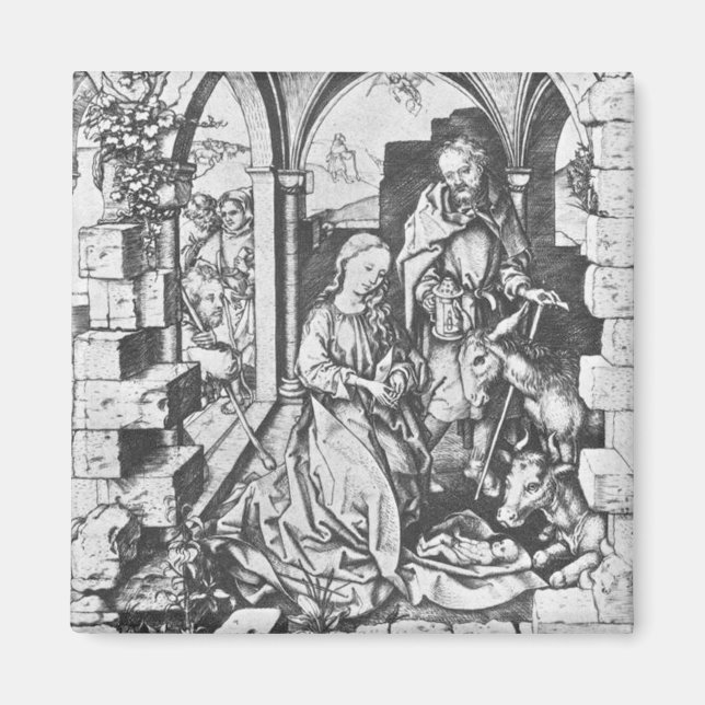 Imán El nacimiento de Jesús (por Martin Schongauer) (Frente)