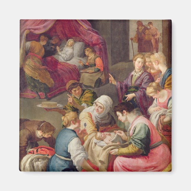 Imán El nacimiento de la Virgen, 1640 (aceite sobre lie (Frente)