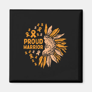 Imán El Naranja del girasol Ribbon Guerrero Orgulloso L