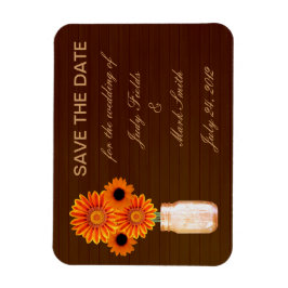 Imán El Naranja Rústico Mason Jar Salva La Fecha Magnet