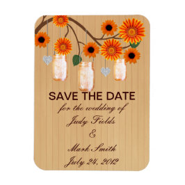 Imán El Naranja Rústico Mason Jars Salva La Fecha Magne