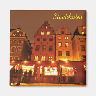 Imán El navidad comercializa en Estocolmo, Suecia