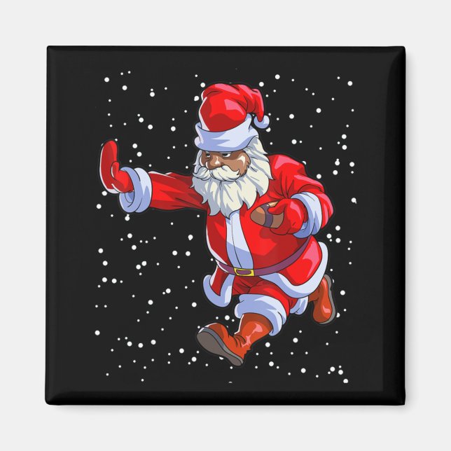 Imán El negro afroamericano Santa Claus Fútbol Afro C (Frente)
